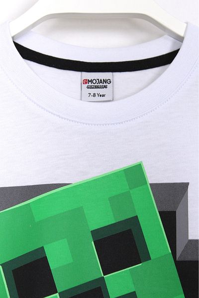 MINECRAFT Μπλουζάκι Boy Creeper 3D Printed Λευκό