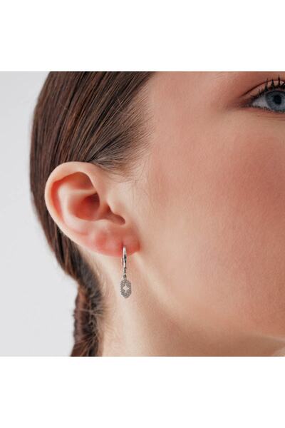 Merano Design Kutup Yıldızı Rhodium Küpe