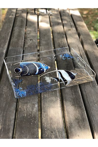 Queen Bee İstanbul Marine Series Plexiglass Tray Fish 40x30cm