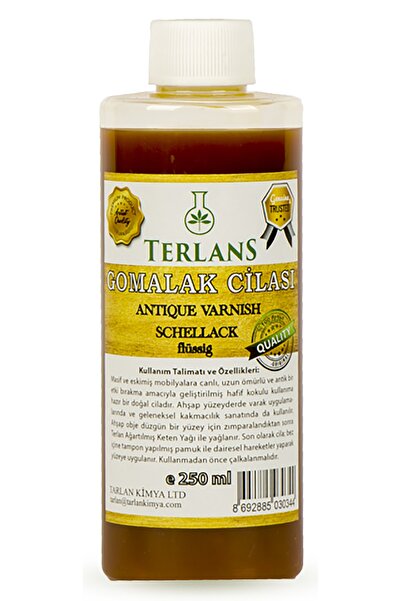 Terlans Doğal Ahşap Cilası Gomalak 250 ml Antik Vernik Shellac