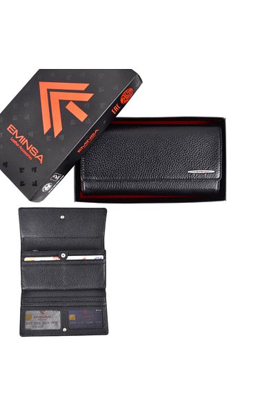Eminsa Navy Blue Leather Women's Wallet