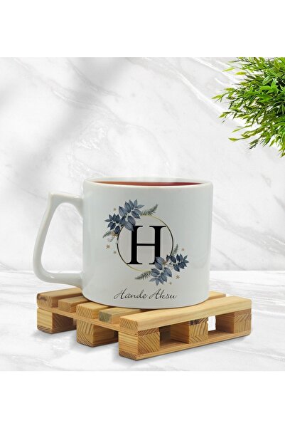 Bk Gift Kişiye Özel Harfli Isimli Middle Beyaz Kupa Bardak Model 1