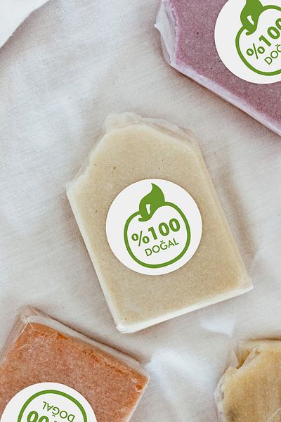 Özer Store Ambalaj pentru produse adezive rotunde scris 100% natural, autocolant pentru etichetă de pachet