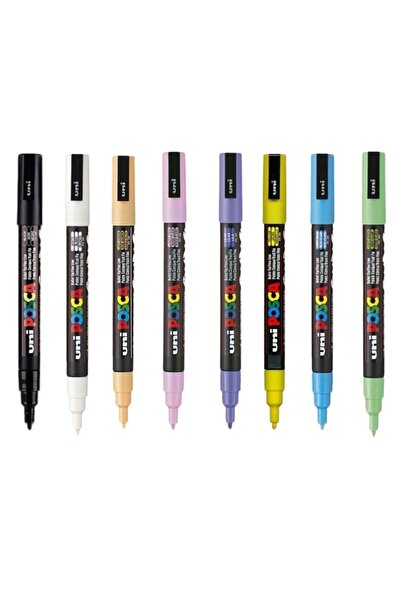 Uni Posca Marker Pen Pc-3m (0.9-1.3mm) Set of 8 Cold Colors