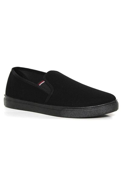 Seher Black Casual Cloth Linen Shoes