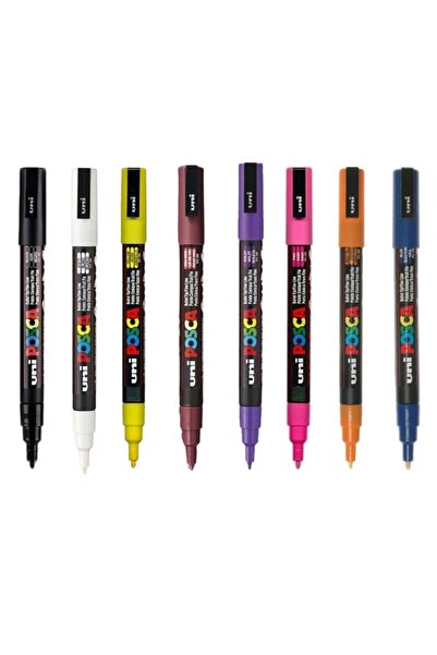 Uni Posca Marker Pen Pc-3m (0.9-1.3mm) Set of 8 Warm Colors