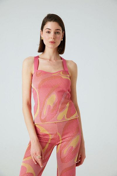 JOIN US Pink Top with Cross Back Detail