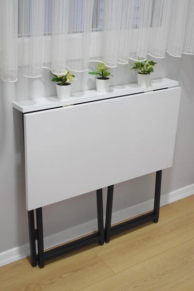 YüceerHome Mutfak Masası Balkon Masası Çok Amaçlı Taşınabilir Ayakta Durabilen Katlanır Masa