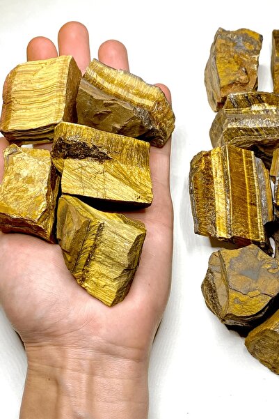 Tesbih Atölyesi Sertifikalı Ham Işlenmemiş Doğal Kaplan Gözü Taşı Kütle (4-5 Cm)