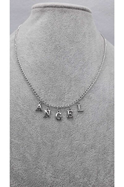 Acousticworld Ince Zincire Yazılmış "angel" Harfli Kolye