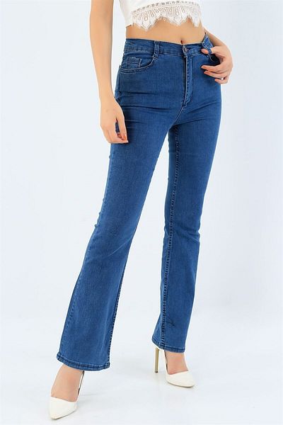 SANTA BELLA Jesika Blue Fadeless Flare Leg Jean Extra Lycra Talie înaltă Picior lung