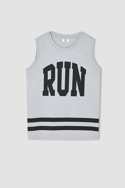DeFacto Boy's Printed Crew Neck Cotton Combed Undershirt