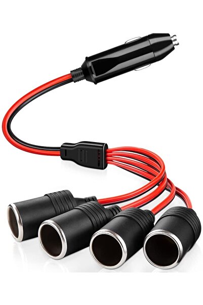 aogo Araç Çakmaklık Çoklayıcı Splitter 1 Erkek 4 Dişi Çakmak Uzatma 12v-24v