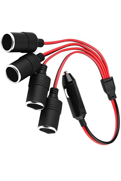 aogo Araç Çakmaklık Çoklayıcı Splitter 1 Erkek 4 Dişi Çakmak Uzatma 12v-24v