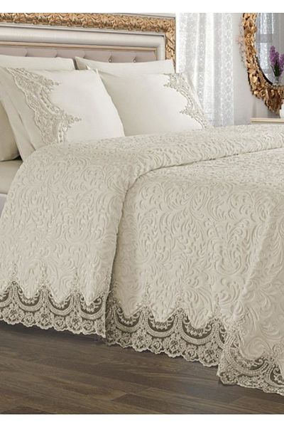 OZANHOM Double Lace Laced Blanket Set