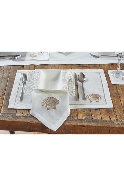 caka home design 2-Piece Napkin Mussel (Stone)