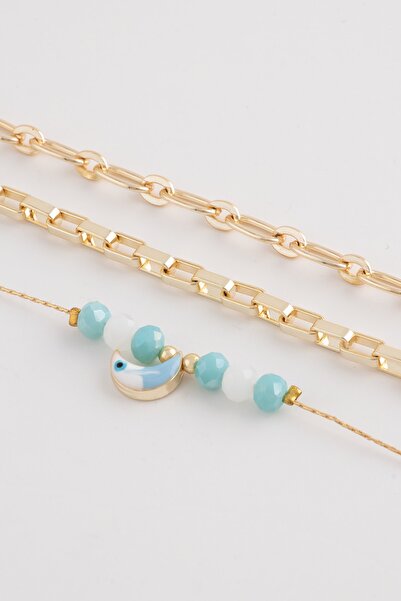 Sortie Aksesuar Nazarlı Ve Hilal Figürlü 3'lü Kombin Bileklik Seti 008