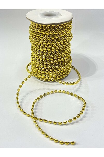 Limelia Золота пластикова стрічка напівперлина 4 мм 10 м