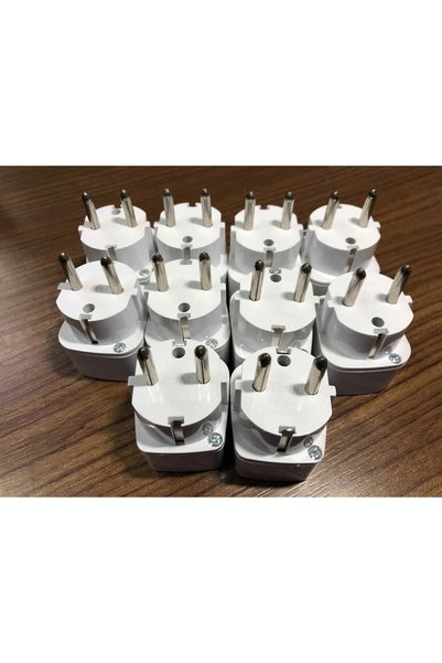 Kelepir Fırsatlar 10 Adet Universal Türk Çevirici Çevirici Priz Adaptör 10a 250v Kare