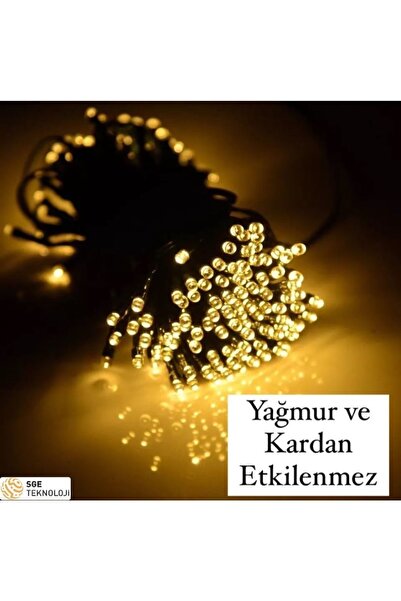 sgeteknoloji Güneş Enerjili 99 Led 12 Metre Sarı Renk Bahçe Aydınlatması Led Işık