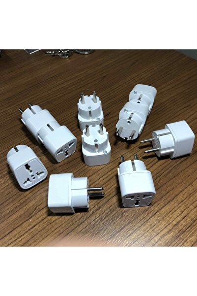 Kelepir Fırsatlar Topraklı Üniversal Dönüştürücü Elektrik Piriz Ucu Amerikan Ingiliz Fiş Dönüştürücü Başlık 10 Adet