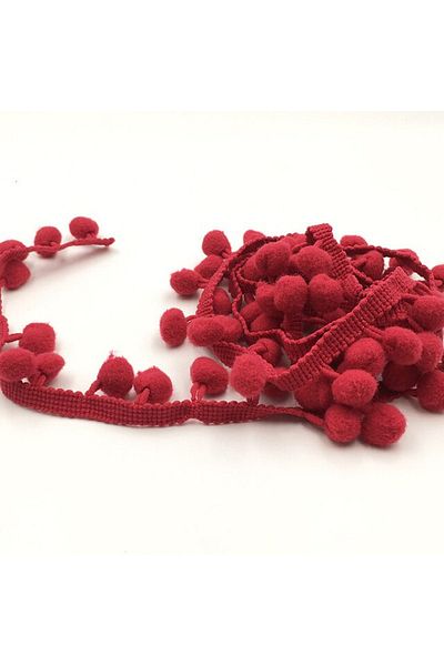 tuhafiyecimiz 5 Meters Colorful Pompom Strip