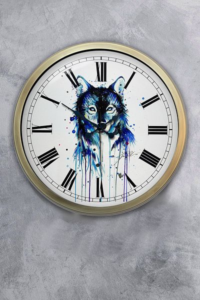 Kasva Concept Δώρο 40 εκ. Αντίκα Μεταλλικό Ρολόι Τοίχου Wolf