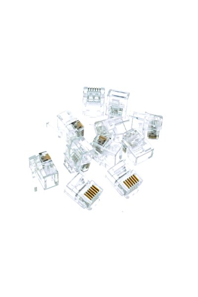 Tek-İş 6p6c Rj12 Rj11 Telefon Plug Konnektör 25 Adet