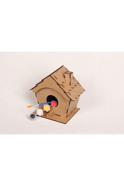 MUTLU ÇOCUK OYUN DÜNYASI Wooden Bird House-bird Nest Paint Set