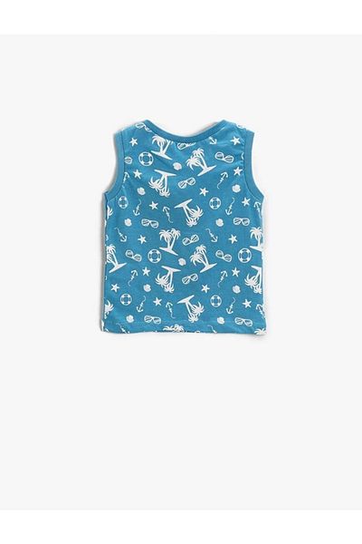 Koton Tanktops Reg 2 Bayi أزرق منقوش