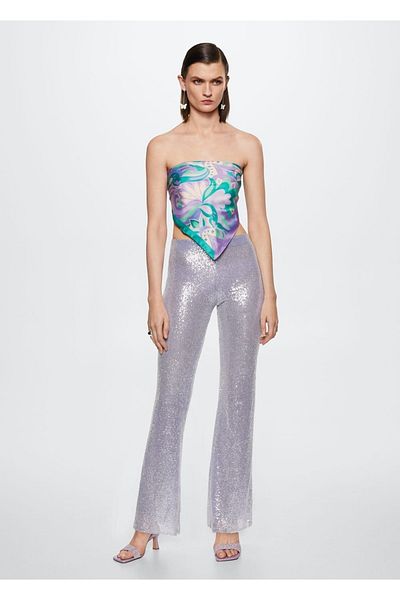 MANGO Woman Sequined Pants