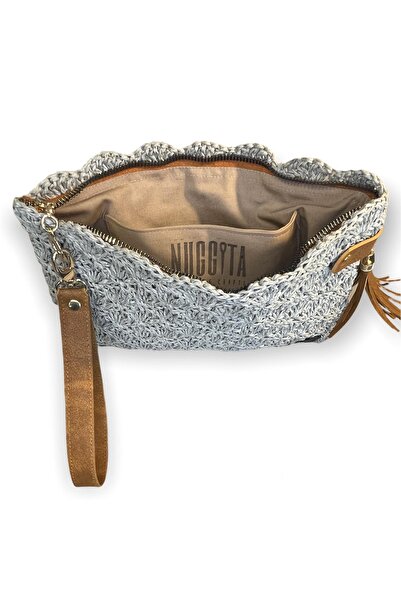 Nuggita Women's Handmade Mint Green Clutch Portfolio Bag