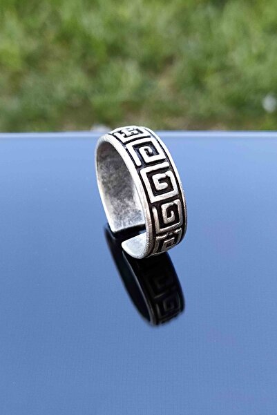 TREND COLLECTİON Antik Desen Model Ayarlanabilir Gümüş Kaplama Yüzük