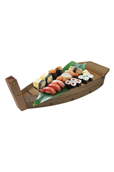 AhsaptanHerSey Suşi Sushi Teknesi Suşi Tabağı Dekoratif Masif Ahşap Çin Yemeğ...