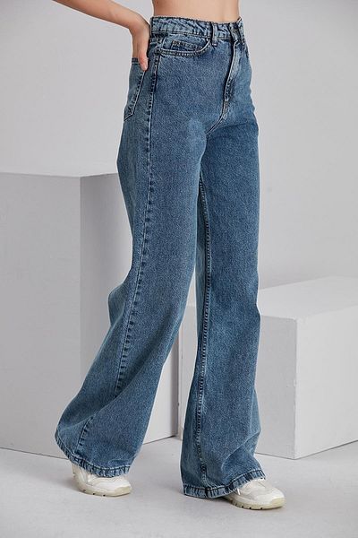 Ramrod Blugi din denim cu talie super înaltă pentru femei din anii '90 din Lycra Pantaloni Palazzo