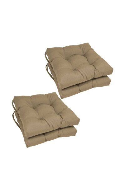 KAJJU TEXTİLE & DESİGN 4'lü Kombin Pofidik Kare Sandalye Minderi Bej 40 X 40 Cm