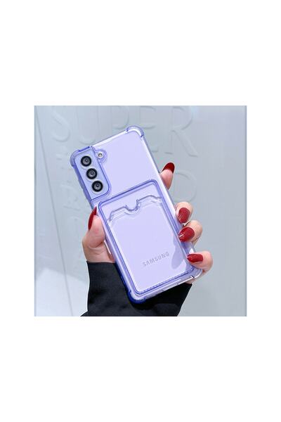 NANOSPACE Samsung Galaxy S21 Fe Uyumlu Şeffaf Kartlık Kılıf Anti Shock Kılıf