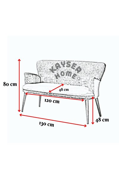 Kayser Home Çay Seti Koltuk Takımı - Oturma Grubu - Balkon - Ofis - Bahçe Mobilyası - Nubuk Kumaş - Benchli