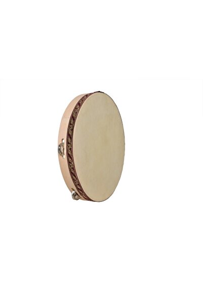 Genel Markalar Deri Tef 27 cm Ahşap 5 Zilli Tef Kına Tefi 1 Adet