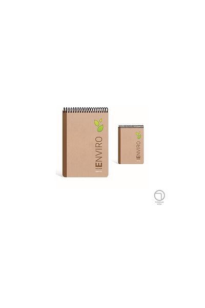 Gıpta Enviro Spiral Kraft Hard Cover Memo Pad Notepad 17x24cm 100 Sheets Unlined (Pack of 4) 5547