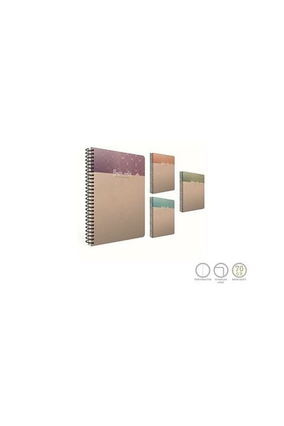 Gıpta مفكرة ذات غطاء صلب حلزوني من Basic Notes مقاس A5 100 ورقة مخططة (عبوة من 4 قطع) 5485