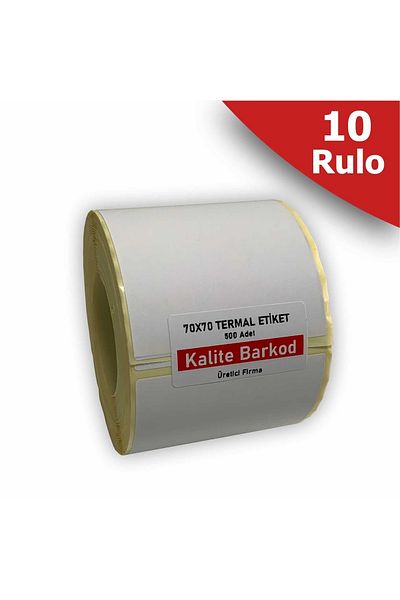 Kalite Barkod Etichetă termică 70x70 |   10 role de etichete cu coduri de bare