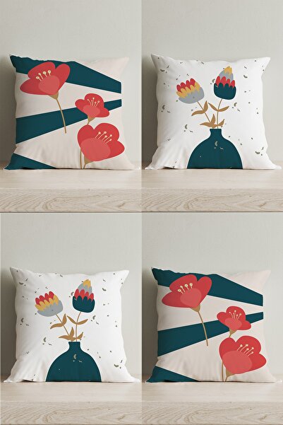 LadiesHome Husă de pernă decorativă, imprimată digitală, cu două fețe, cu des...