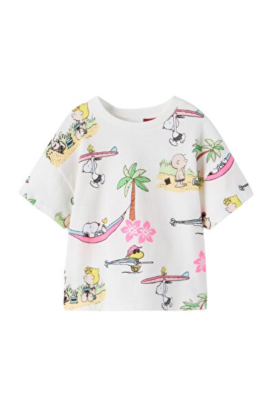 Hepiyo Kids Snoopy Peanuts Desenli Neon T-shirt