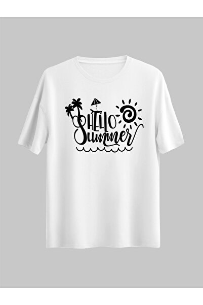 BlackUS Hello Summer Літній дизайн Пляж Море / Подорож / Відпустка / Довга подорож Комбінезон Unisex Tshirt