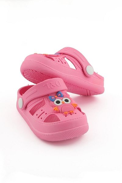 MuSoon Pink Children's Anti-Slip Sole Animal Figure Sandals Slippers