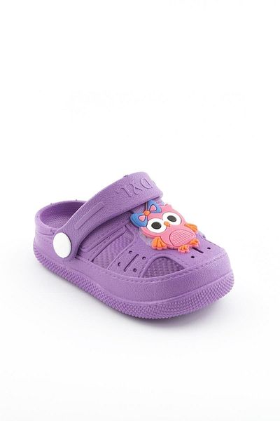 MuSoon Sandale pentru copii liliac cu figuri de animale - papuci cu talpă anti-alunecare