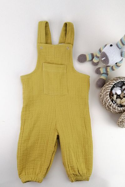 la mure baby 100% Cotton 4 Layer Muslin Baby / Child Strappy Jumpsuit Oeko-tex Certified