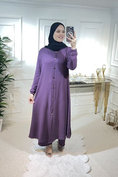 Aşkı Endam Ayrobin Set - Plum with Spike Buttons