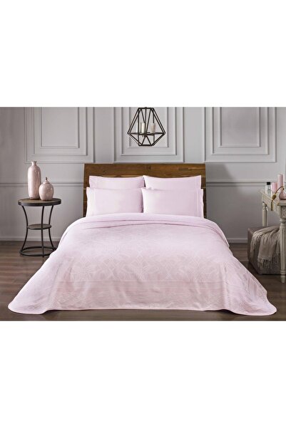 Taç Salıce Çift Kişilik Pike Takımı Pembe